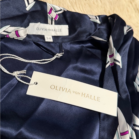 NWT Olivia Von Halle Capability Silk Robe in Rocky - Size M/L - Picture 3 of 5